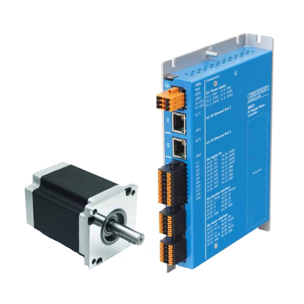 The SMC3 Drive System is the Motion Controller ideal for cost-effective implementation of positioning functions.
The SMC3 Drive System can easily integrate into Sercos or EtherCAT networks and can be used as a cost-effective alternative to expensive servo drives available on the market.